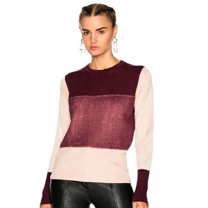 Rag & Bone Marissa Merino Wool Colorblock rose pink Minimalist Sweater XXS